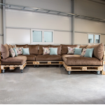 Paletové sedenie Golden Garden GG91/1 - Podsedáky a Vankúše "FIT IN" 120cm x 80cm x 15cm - penový granulát - capuccino